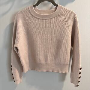 Sezane Cream Crew Neck Sweater